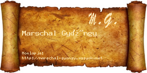 Marschal Gyöngy névjegykártya